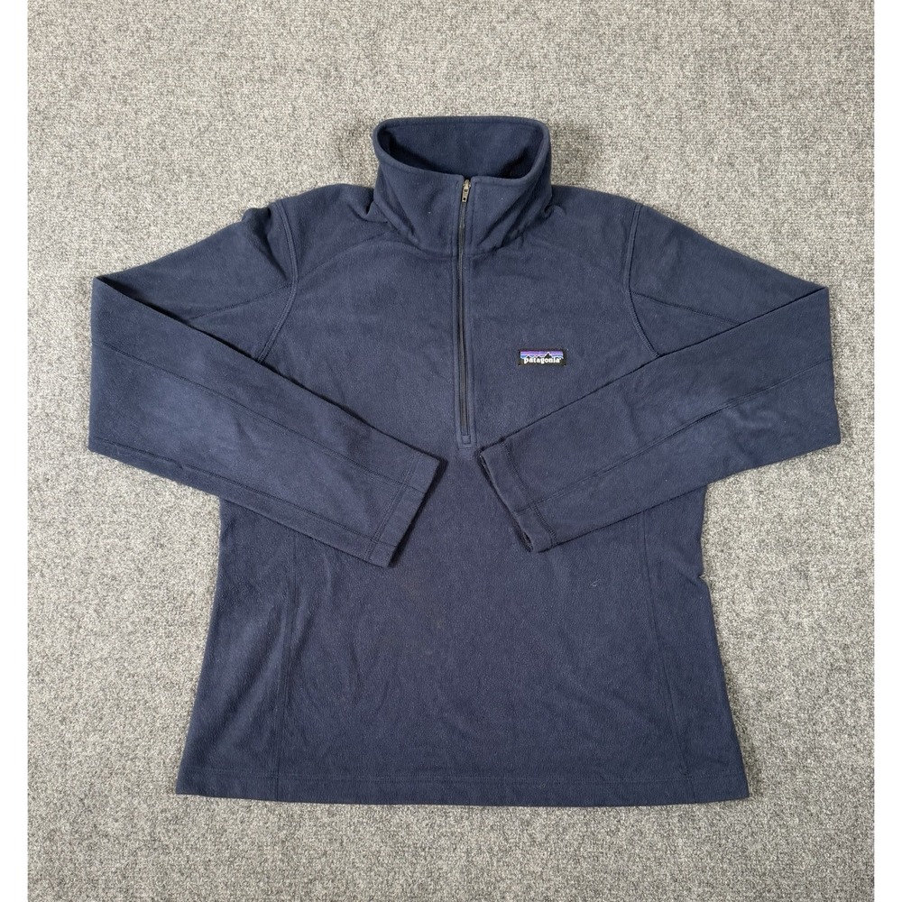 Patagonia Micro D 1/4 Zip Fleece Pullover Womens Size Medium Blue